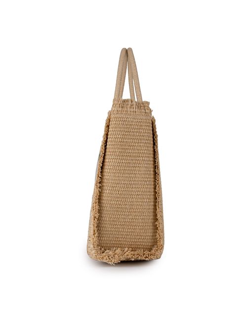 Borsa Vanity Straw Flower effetto paglia Mc2 Saint Barth | VANITY STRAW04969H FLOWERY MULTIC